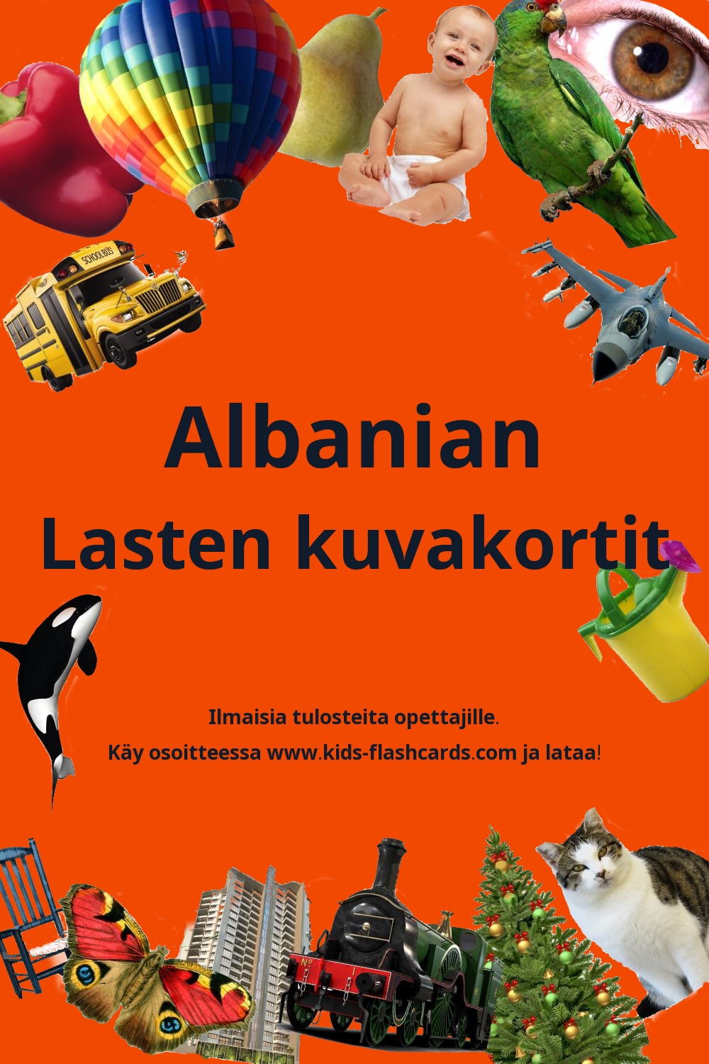 Ilmaisia tulostettavia lasten kuvakortteja Albanian