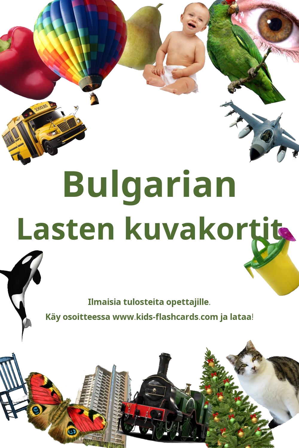 Ilmaisia tulostettavia lasten kuvakortteja Bulgarian