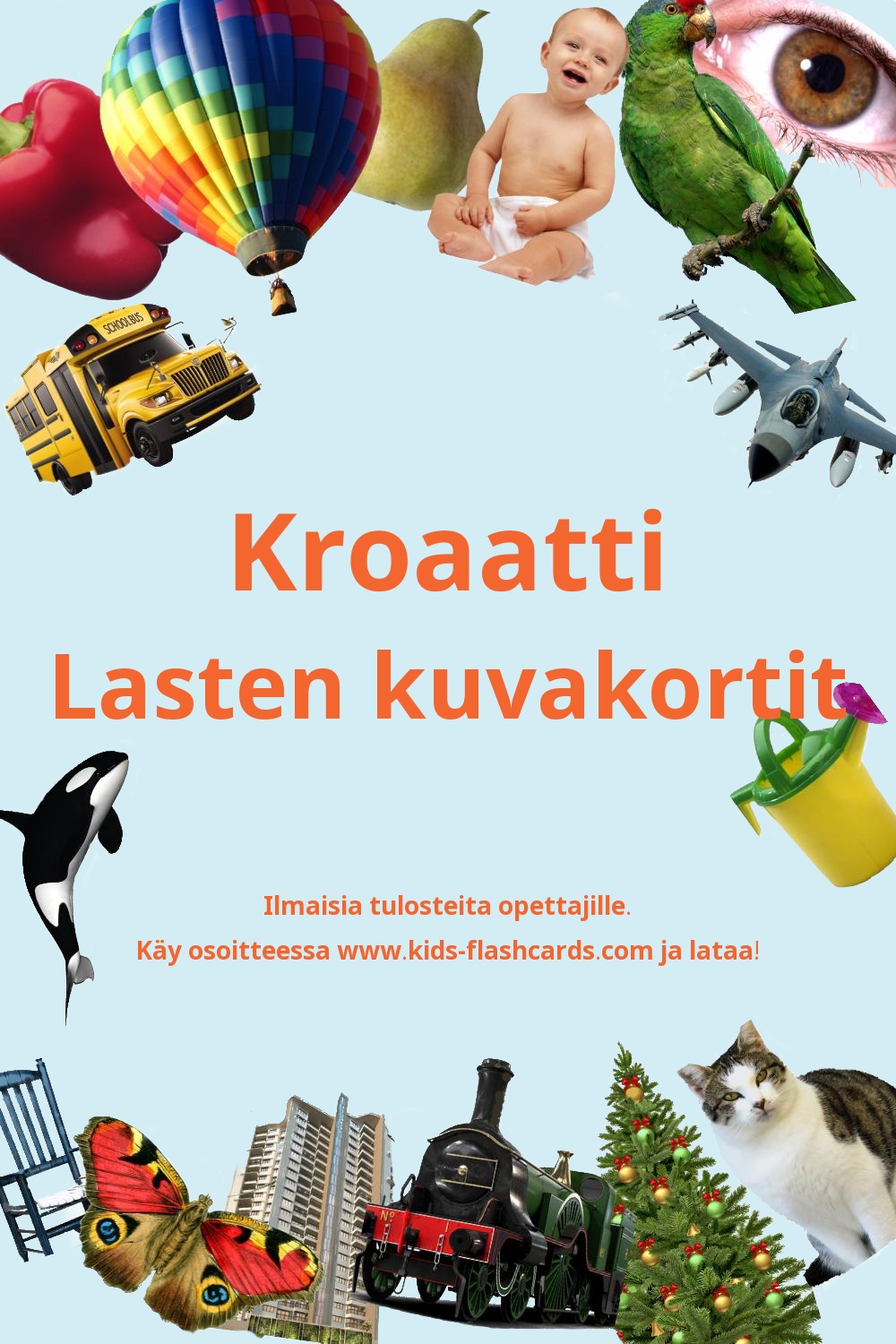 Ilmaisia tulostettavia lasten kuvakortteja Kroaatti