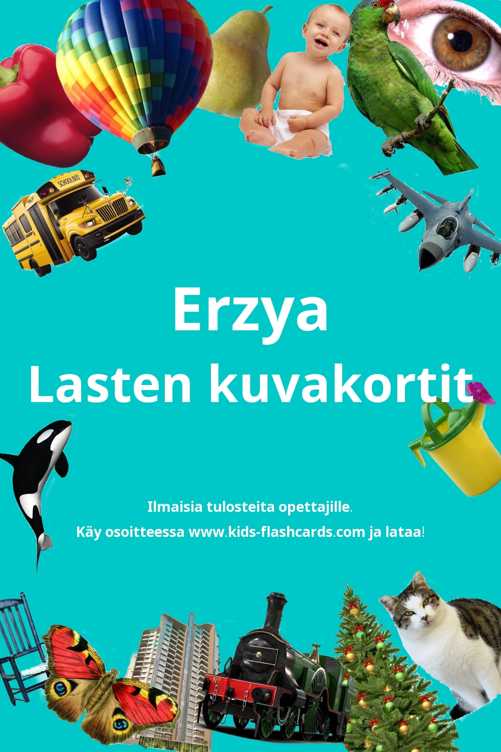 Ilmaisia tulostettavia lasten kuvakortteja Erzya