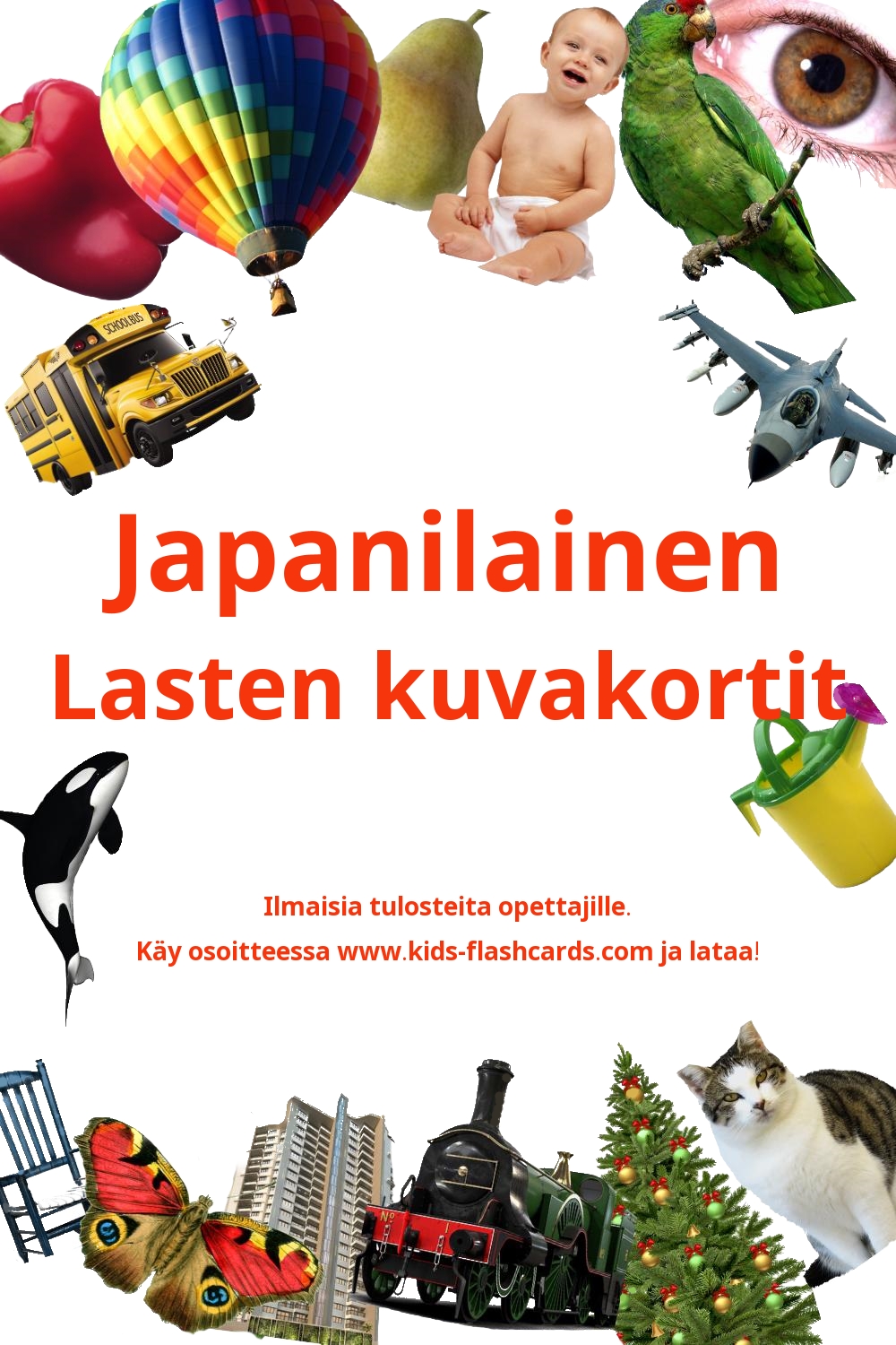 Ilmaisia tulostettavia lasten kuvakortteja Japanilainen