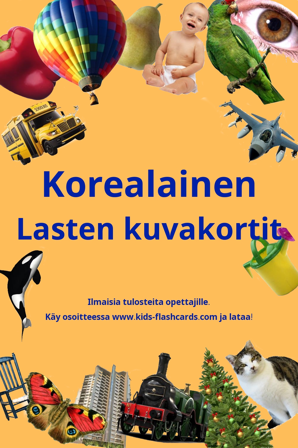 Ilmaisia tulostettavia lasten kuvakortteja Korealainen