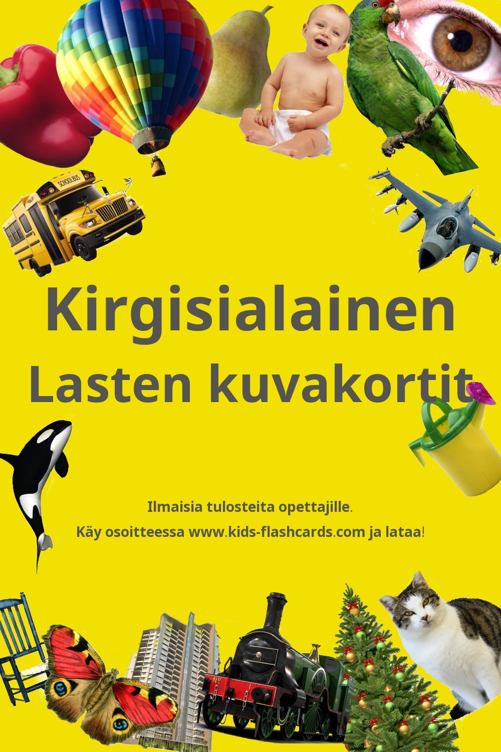 Ilmaisia tulostettavia lasten kuvakortteja Kirgisialainen