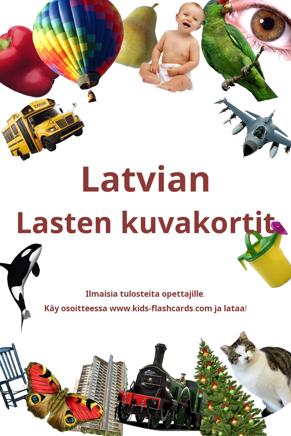 Ilmaisia tulostettavia lasten kuvakortteja Latvian