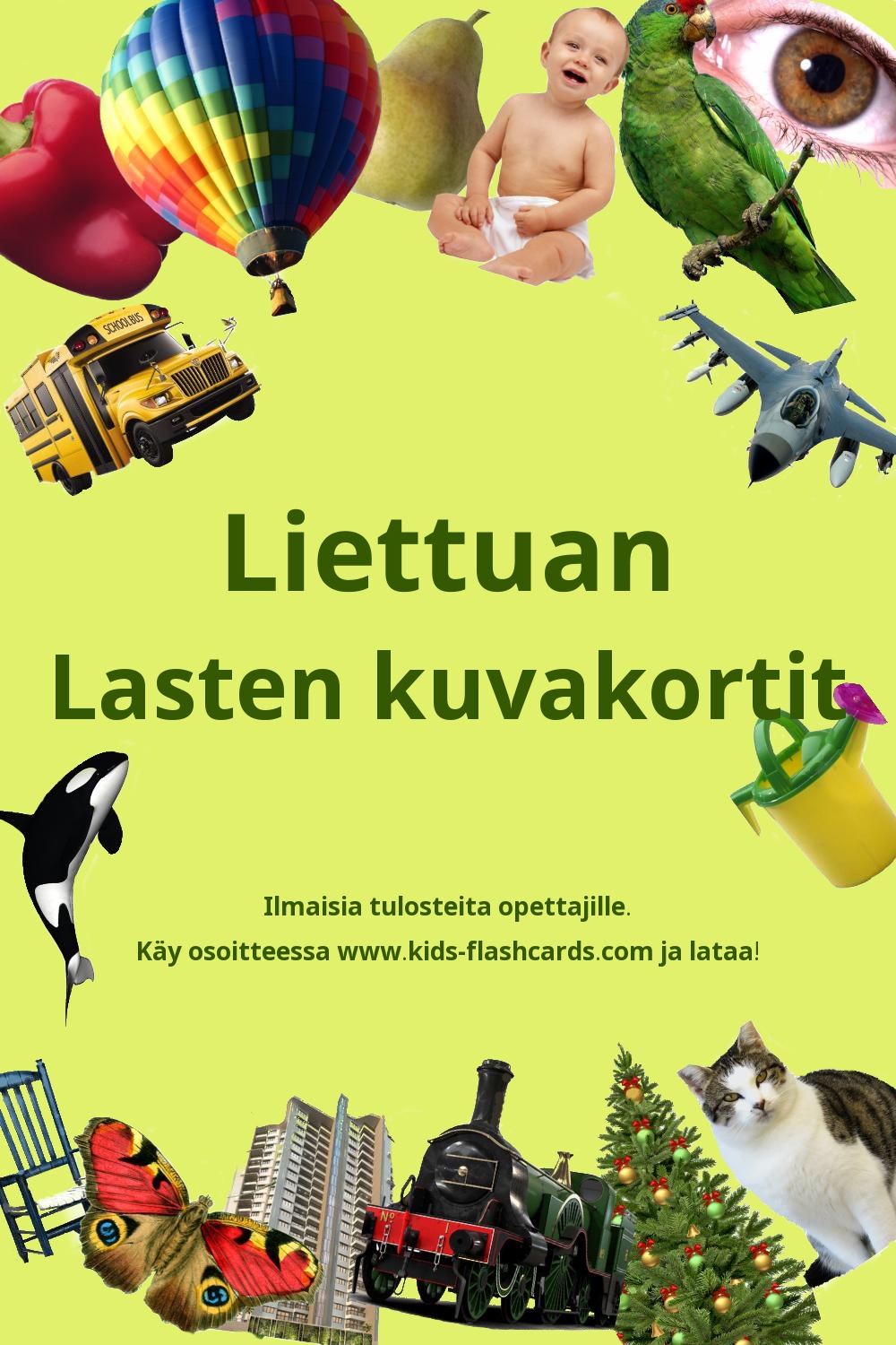 Ilmaisia tulostettavia lasten kuvakortteja Liettuan