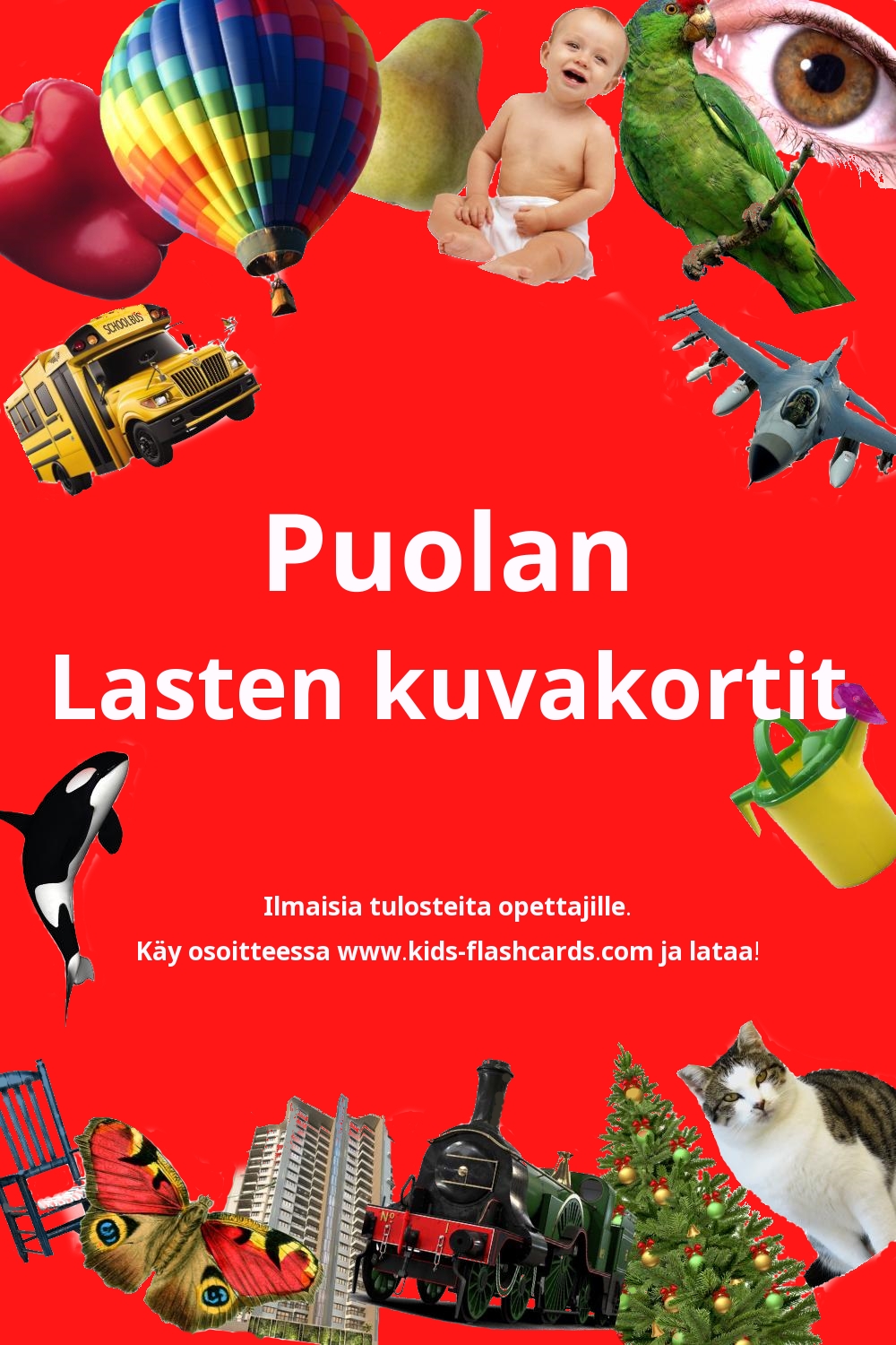 Ilmaisia tulostettavia lasten kuvakortteja Puolan