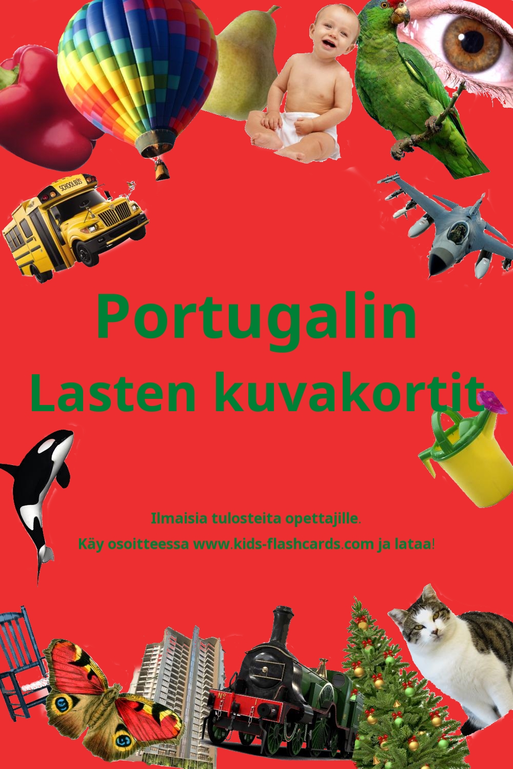 Ilmaisia tulostettavia lasten kuvakortteja Portugalin