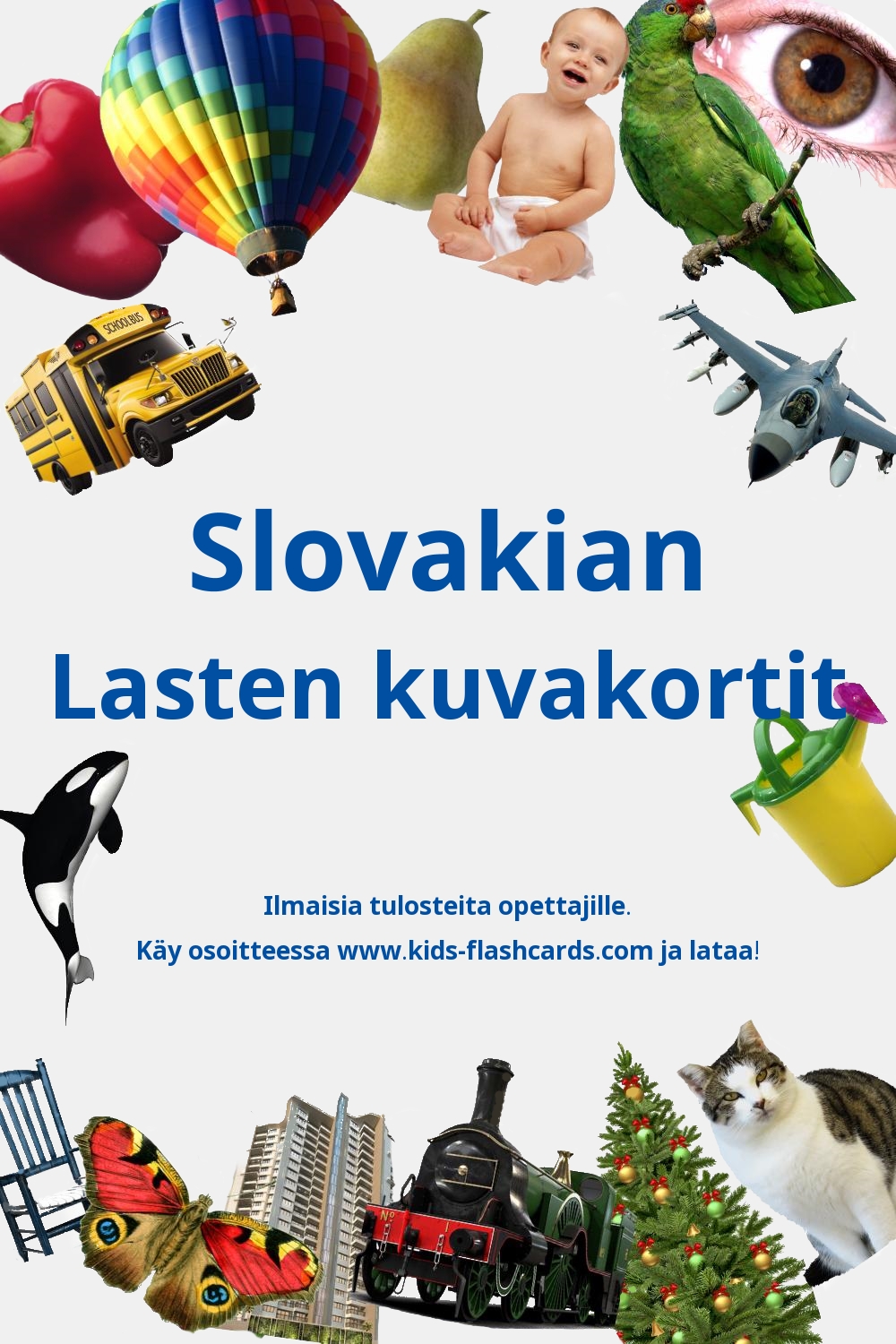 Ilmaisia tulostettavia lasten kuvakortteja Slovakian
