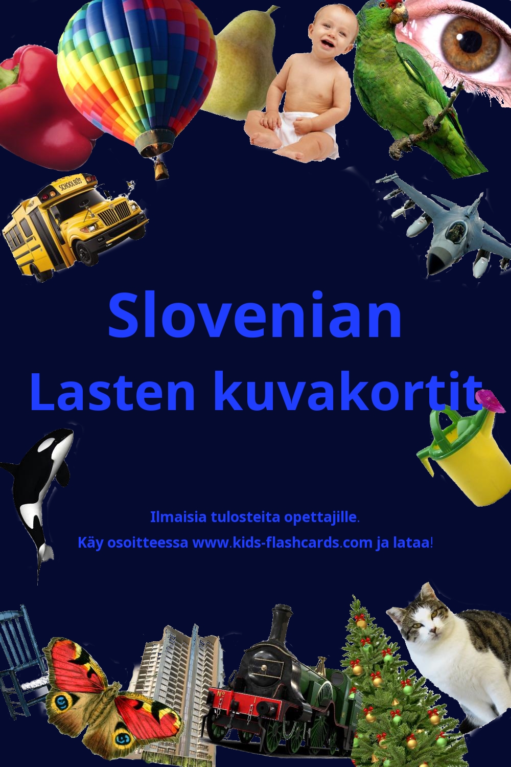 Ilmaisia tulostettavia lasten kuvakortteja Slovenian