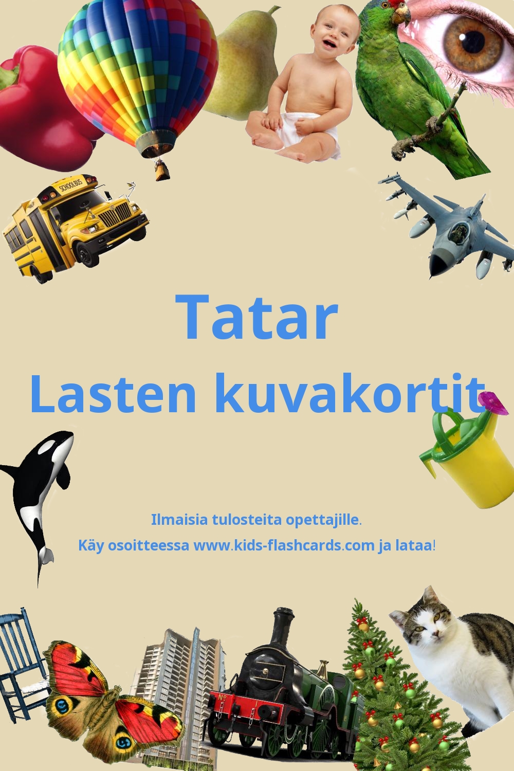 Ilmaisia tulostettavia lasten kuvakortteja Tatar
