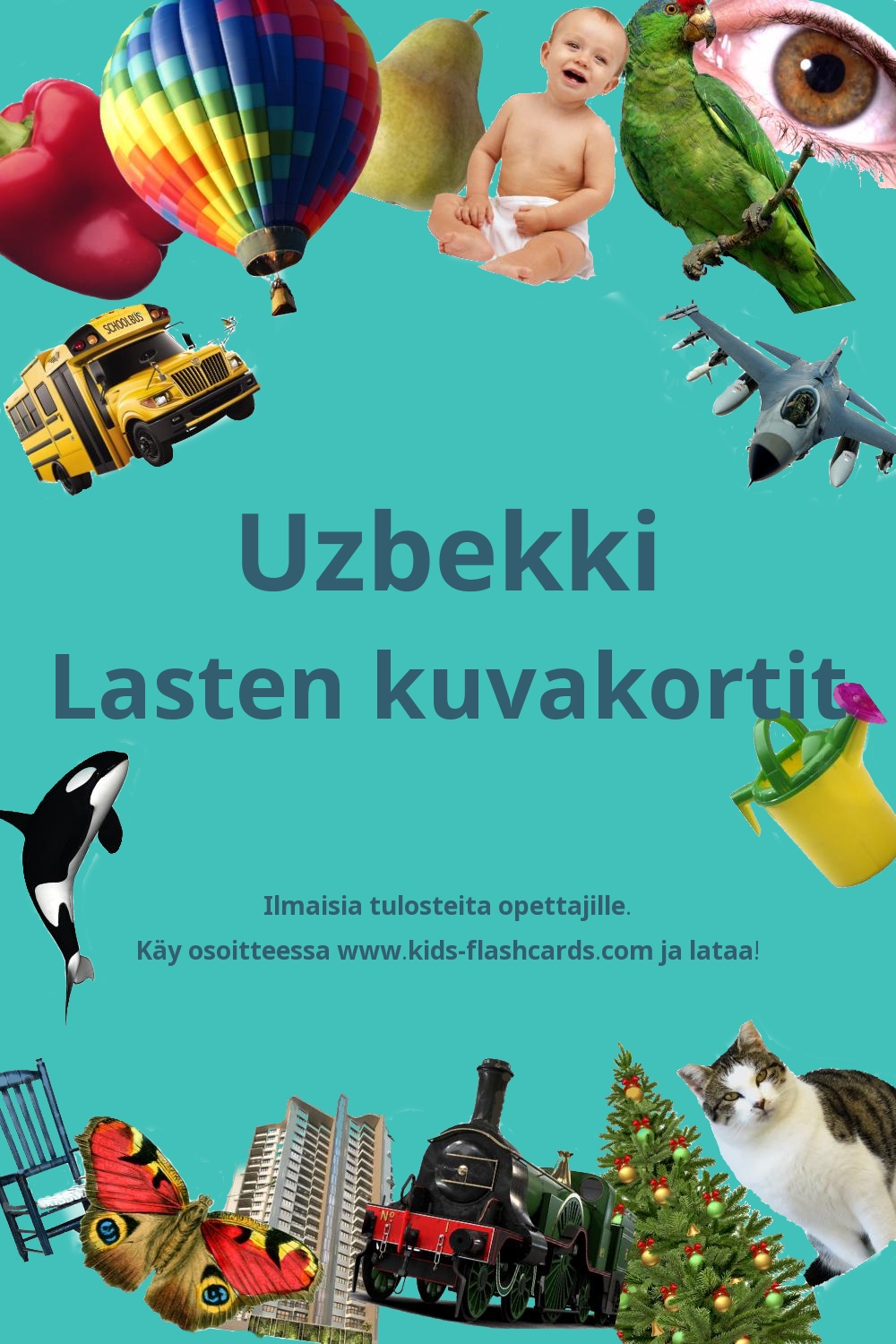 Ilmaisia tulostettavia lasten kuvakortteja Uzbekki